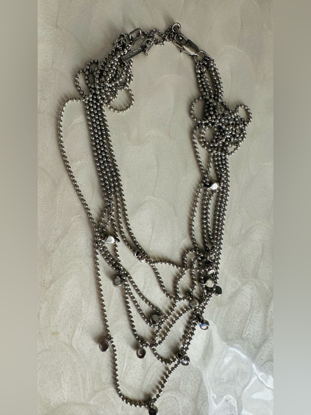 Kenneth Cole Multi-Strand, Silver-tone Ball Chain Necklace. - Picture 11 of 16